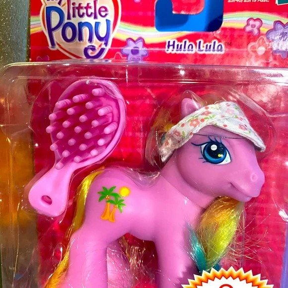 MY LITTLE PONY G3 NWT VTG 2005 BABY PONY HULA LULA TARGET EXCLUSIVE, BRUSH & HAT - Picture 5 of 13